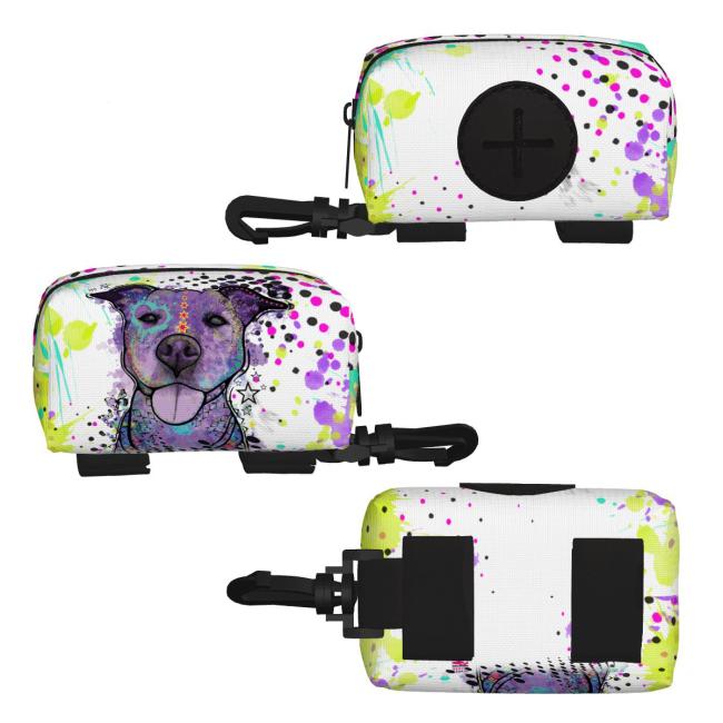 Kack & Pack mit Hundemotiv Mäusi - Hundekottütentasche, Hundekotbeutelhalter, bunt, Polyster, Amstaff, Staff, Staffordshire, SOKA, Listenhund, Mischling, Mix